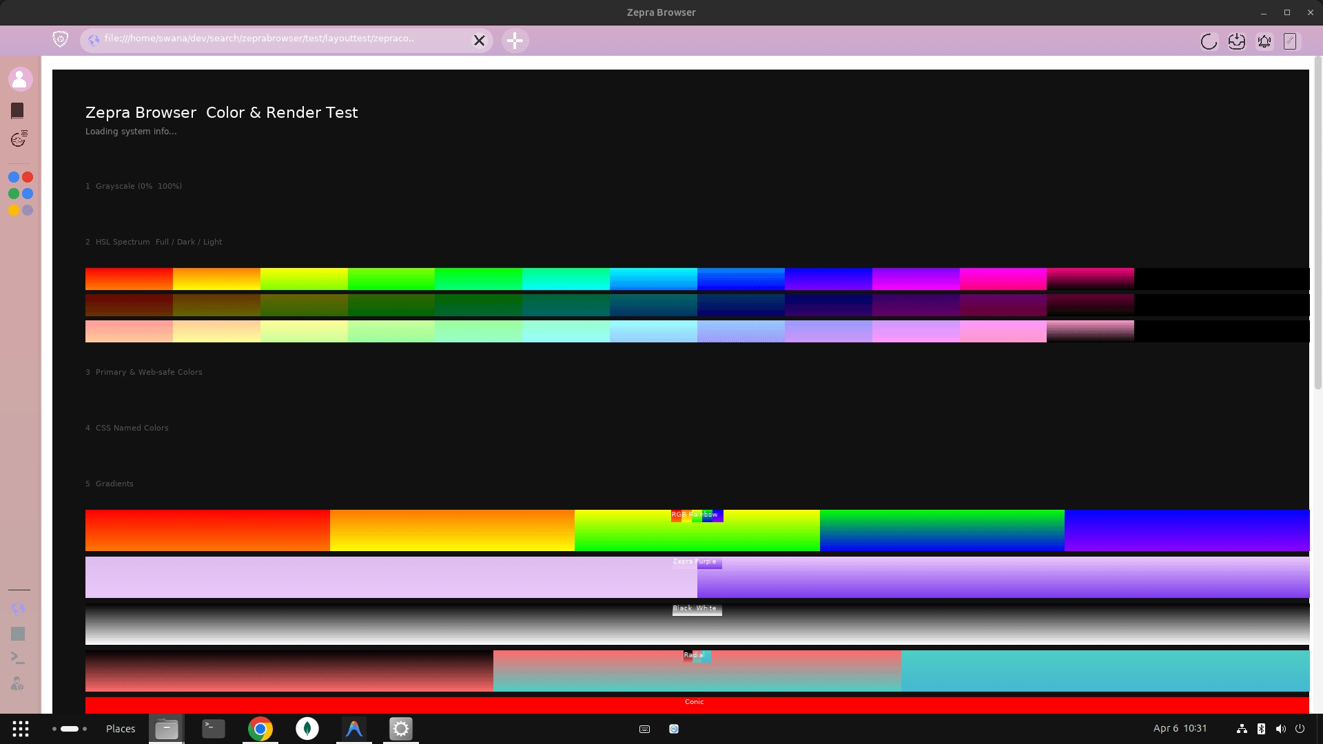 Color and Rendering Output Tests